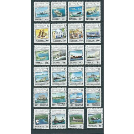 omnibus lloyd,s list full collection of 16 sets mnh 1985 ships maritime 3 scan