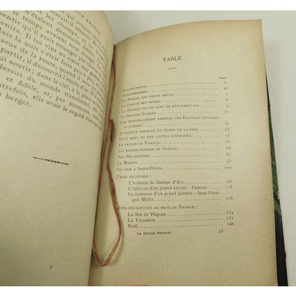 Antique Signed Rene Bazin Leather French Text Book La Douce France 1924 Illustd