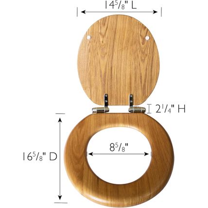 Design House 561241 Dalton Bath Accessories, round Toilet Seat, Honey Oak