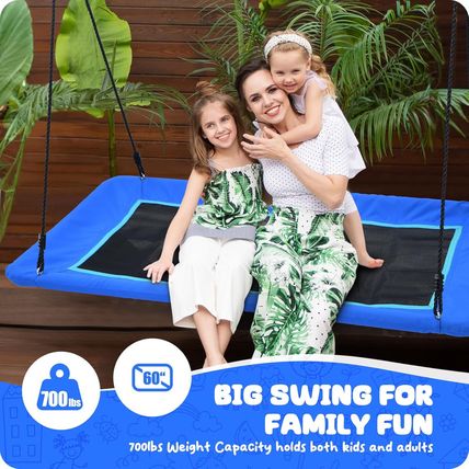 Trekassy 700Lbs 60" Rectangle Platform Tree Swing for Kids and Adults Waterproof