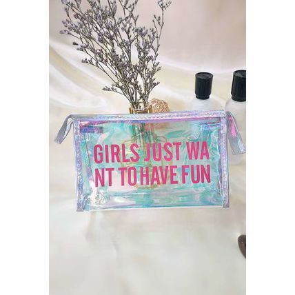 White Laser Waterproof Zipper Makeup Bag