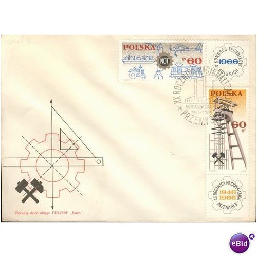 Poland FDC 1966 - SG 1632-1638 - 20th Ann Of Nationalization (Industry)
