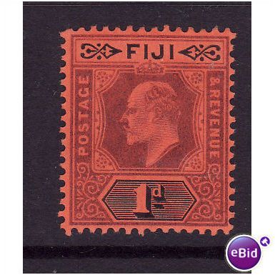 FIJI 1904 SG 116 1d PURPLE AND BLACK / RED M / MINT