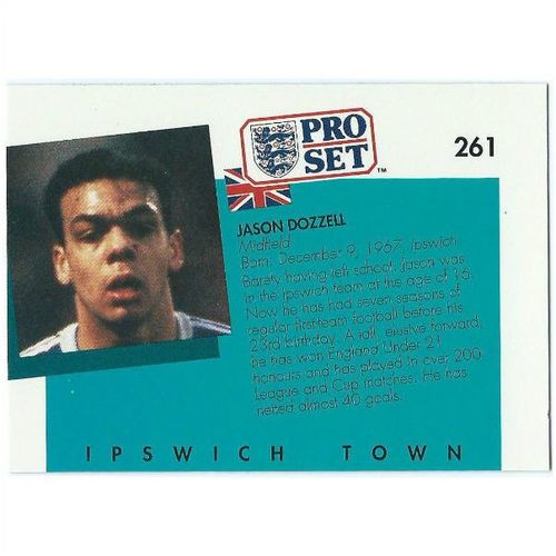 1990/1991 Pro Set Footbal - #261 - Jason Dozzell