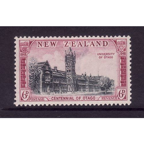 NEW ZEALAND 1948 SG695 6d UNIVERSITY OF OTAGO BLACK & ROSE M / MINT #2
