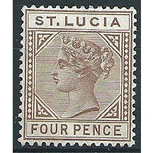 St Lucia 1898 SG48 4d Brown Mounted Mint ... .