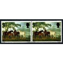 GB - Horses - Artists - Art - Mammals - Stubbs - Painting - Pair - Pets - MNH