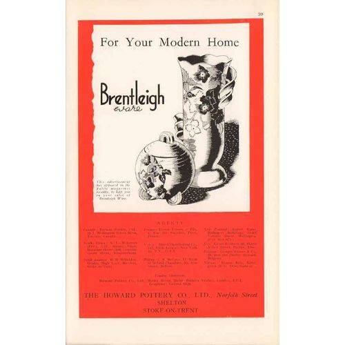 howard pottery company ltd 1947 brentleigh ware vintage ad