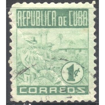 Cuba 1948 - SG511 - 1c green - Gathering Tobacco - used
