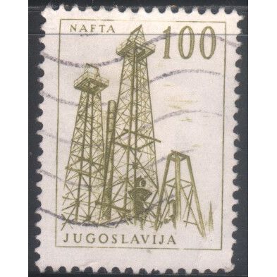 Yugoslavia 1958 - SG909 - 100d green - Oil Derricks, Nafta - used