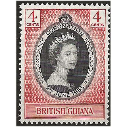 British Guiana 1953 SG330 4c Black & Scarlet Coronation Unmounted Mint . ..