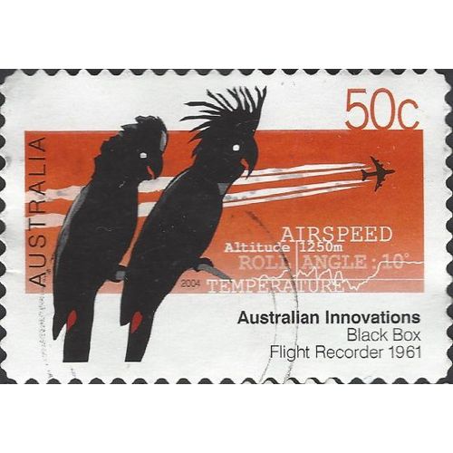 AUSTRALIA, BIRDS, Black Box Flight Recorder, orange 2004, 50c