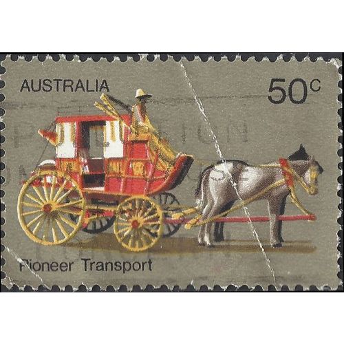 AUSTRALIA, ROAD, Pioneer Horse-drawn Coach, light brown 1972, 50c, #4