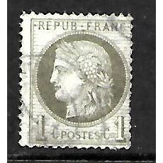 FRANCE 1871 / 76 1c BRONZE GREEN SG 186 FINE USED