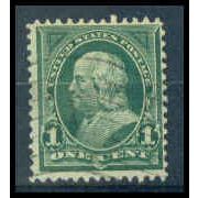 Used 279 1c Benjamin Franklin Barely Clears WA0035