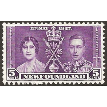 Newfoundland 1937 SG256 5c Purple Coronation Mounted Mint .