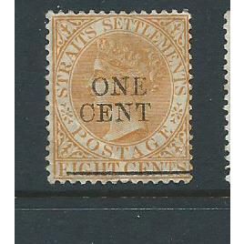 malaya straits settlements victoria sg91 hm aged gum sg 91