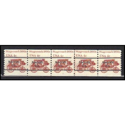 1898Ab 4c Stagecoach Fine MNH Dry Gum PNC 5/5 Line Gap AA0029