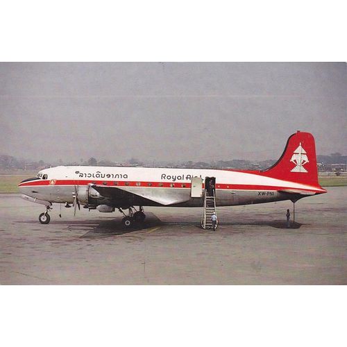 Royal Air Lao McDouglas DC4 Aircraft Postcard (A24968)