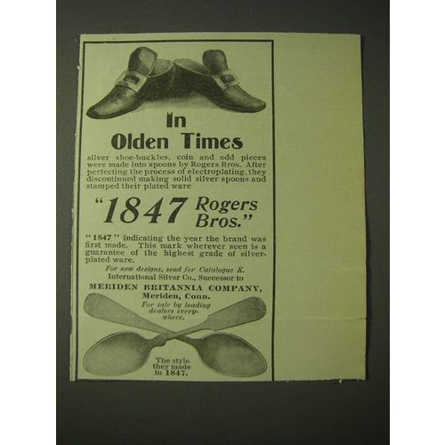 1900 1847 Rogers Bros. Silver Spoons Ad - In Olden Times