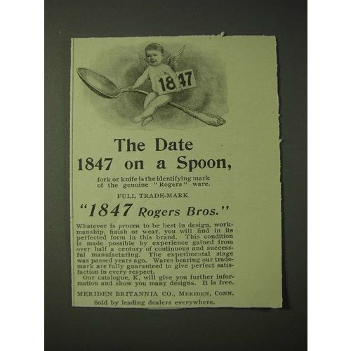 1900 1847 Rogers Bros. Silver Ad - The date 1847 on a spoon