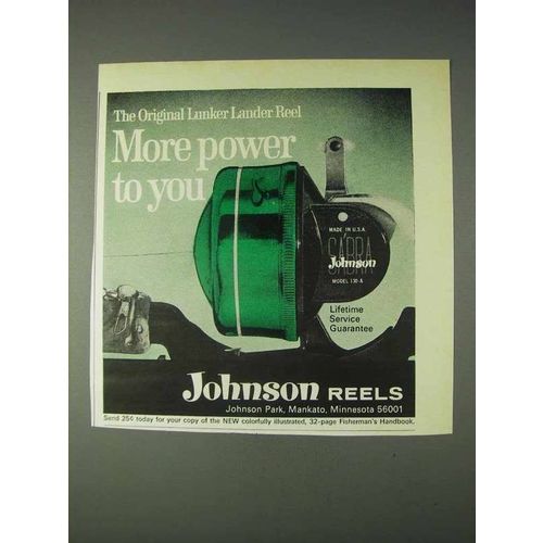 1970 Johnson Model 130-A Fishing Reel Ad - More Power