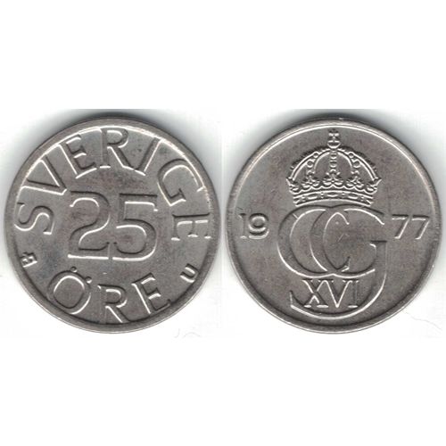 Sverige / Sweden - 25 öre 1977