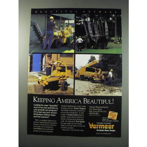 1991 Vermeer Ad - Lawn Plows, Brush Chippers, Stump Cutters and Tree Spades