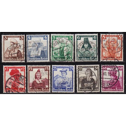 GERMANY REICH [1935] MiNr 0588-97 ( O/used ) [01] Trachten