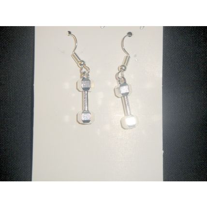 Dumbbell earrings weight training lifting keep fit earrings