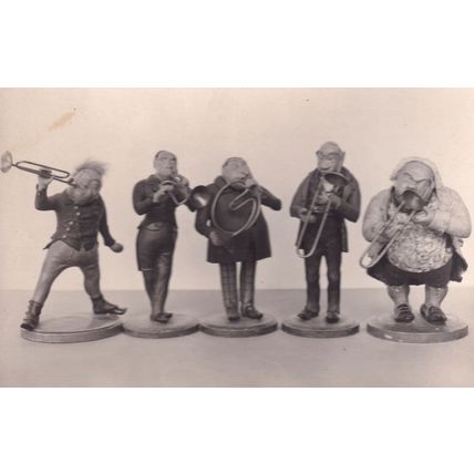 German Musical Group Of Statues Museum Antique Postcard