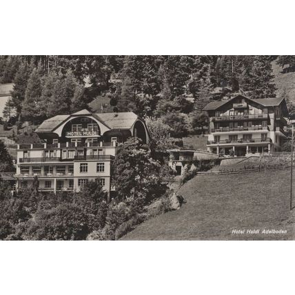 Hotel Huldi Adelboden Vintage Switzerland Real Photo Postcard
