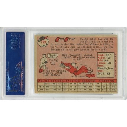 1958 Topps Bob Boyd #279 PSA 8 P1299