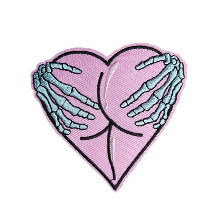 Cheeky Grab Heart Iron On Patch Horror Sew 7.6 x 7.3 cm Embroidered Motif P421