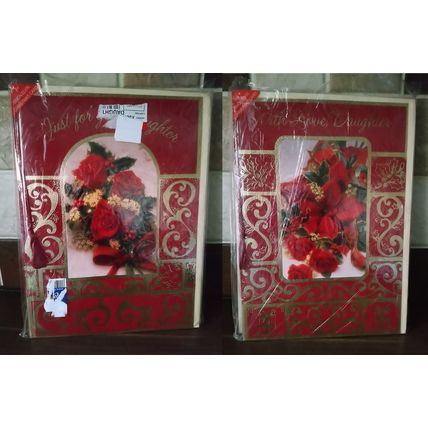 Large Christmas Cards Pack of 10 ( Daughter ) 2 designs with Tassel
