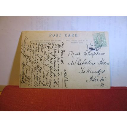 EDWARDIAN FASHION, LADY antique postcard 1907 pm =