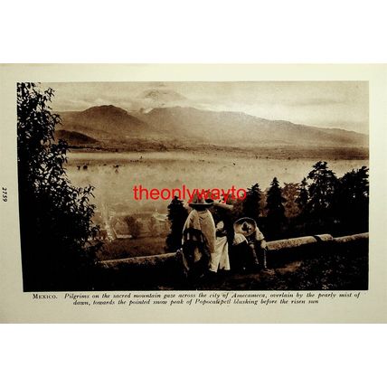 Pilgrims, Amecameca, Mexico, (Mexican Soldiers On Reverse), Book Illustration