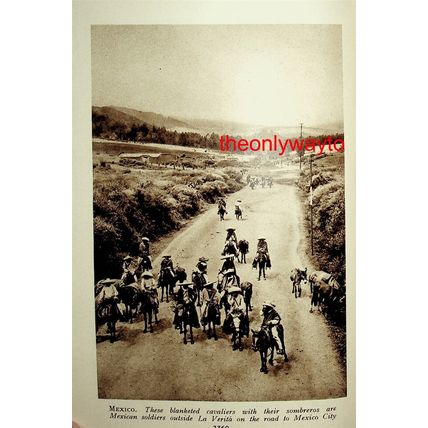 Pilgrims, Amecameca, Mexico, (Mexican Soldiers On Reverse), Book Illustration