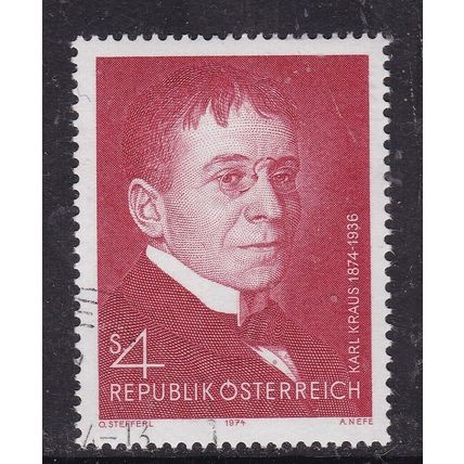 Austria 1974 Karl Kraus 4s Fine Used SG 1701 VGC