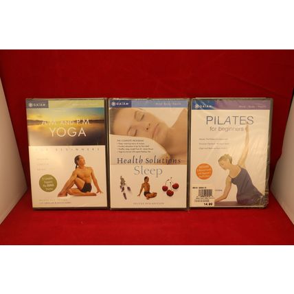 Lot Of 3 Gaiam Health Fitness Single Disc DVD Videos Beginners Pilates Yoga