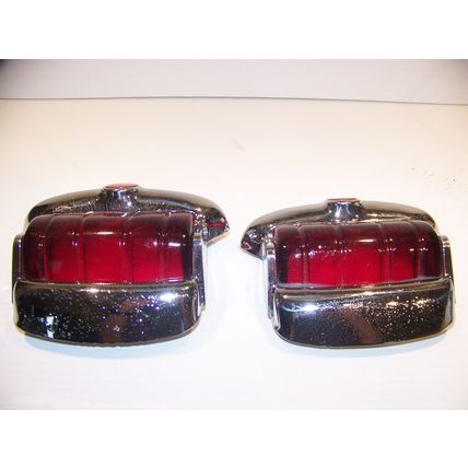 1949 PLYMOUTH TAILLIGHT LENSES & BEZELS OEM GLASS