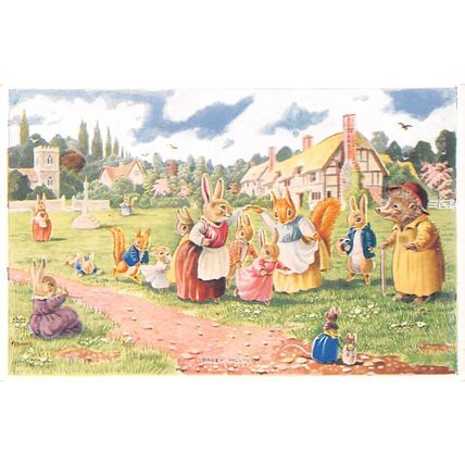Racey Helps : The Village Green : Medici postcard Pk. 256