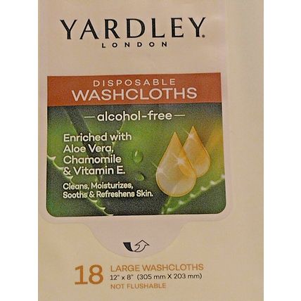Yardley of London 2 Pack(18 Ct) Disposable Washcloths Large 12x18 Camping Travel