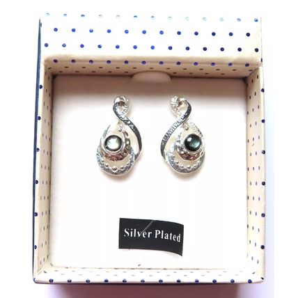 Mono Tones Affinity Drop Earrings Silver Plated Friction Backs Gift Jewellery