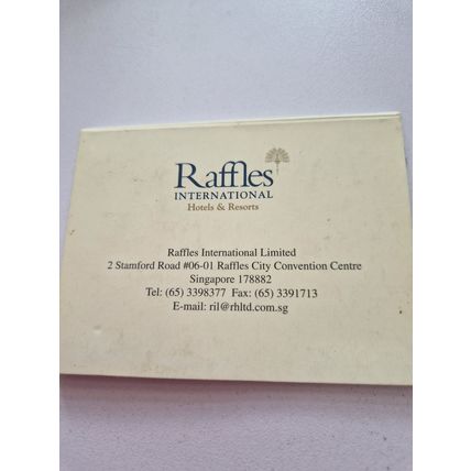 Raffles Hotels Double Sticky Pad
