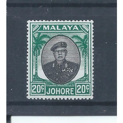 Johore stamps. 1949 20c black & green Sultan Sir Ibrahim MH SG 141 (AK136)