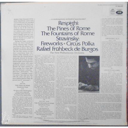 Respighi: the Pines / Stravinsky: Fireworks LP De Burgos *SEALED" Angel S-36495