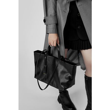 Women Genuine Leather Tote Purse Shoulder Bag Black