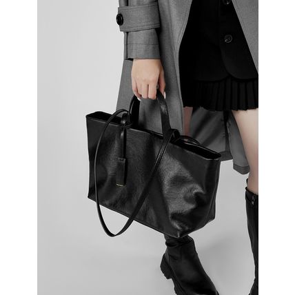 Women Genuine Leather Tote Purse Shoulder Bag Black