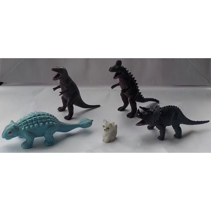 4 x DINOSAUR TOYS + SMALL DOG